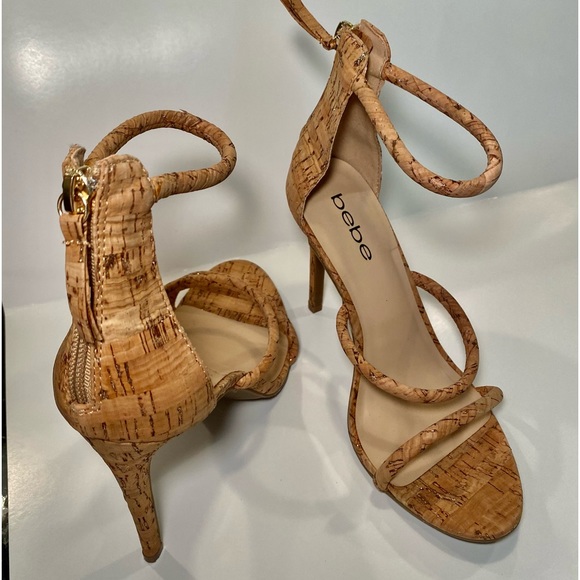 Bebe Cork Ankle Strap Dressy Heels 8.5 - Picture 9 of 14